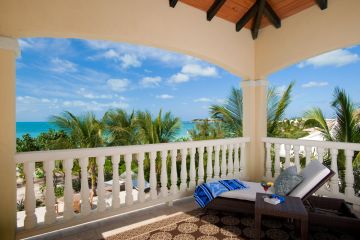 Covered veranda with ocean views off master suite